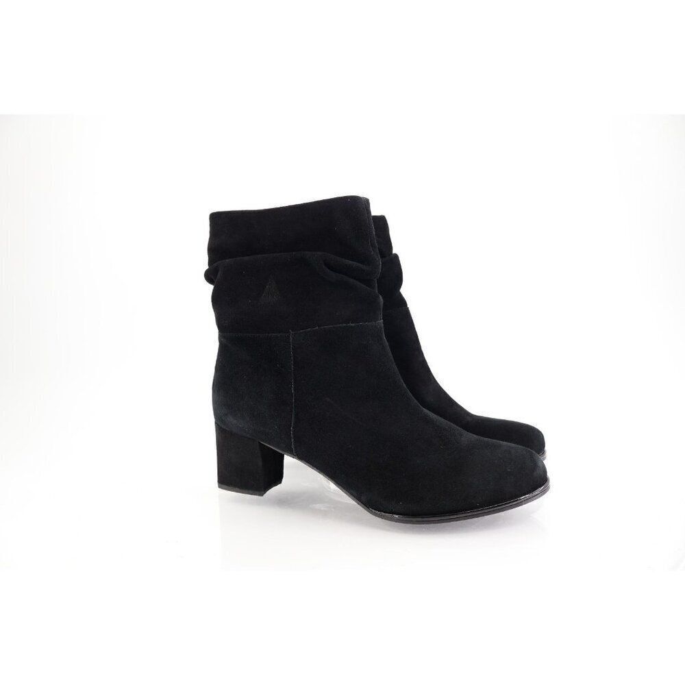 L'Amour Des Pieds Pivar Slouch Black Suede Booties Womens Size 11 Block Heel